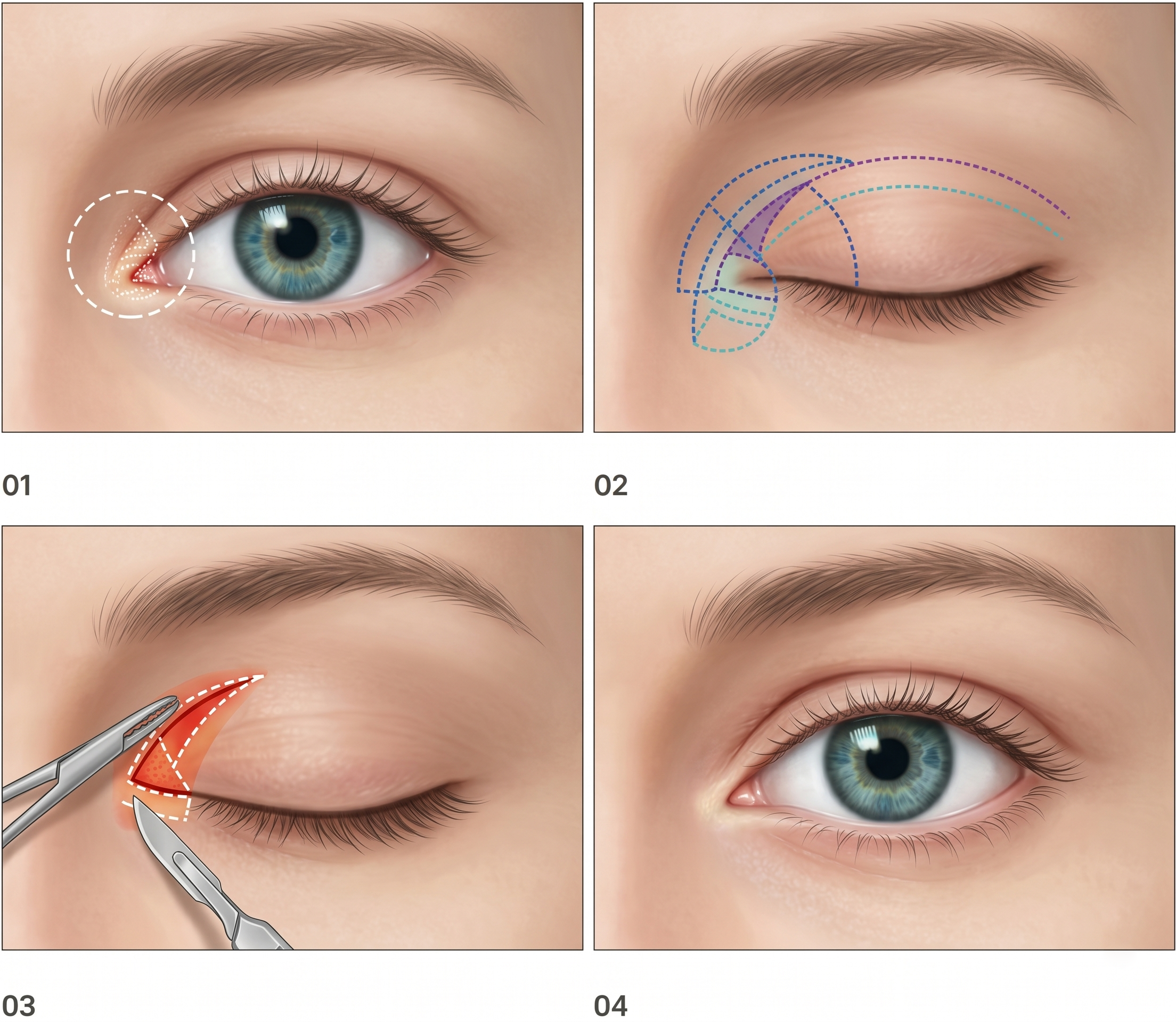 Inner Canthoplasty (Medial) — illustration