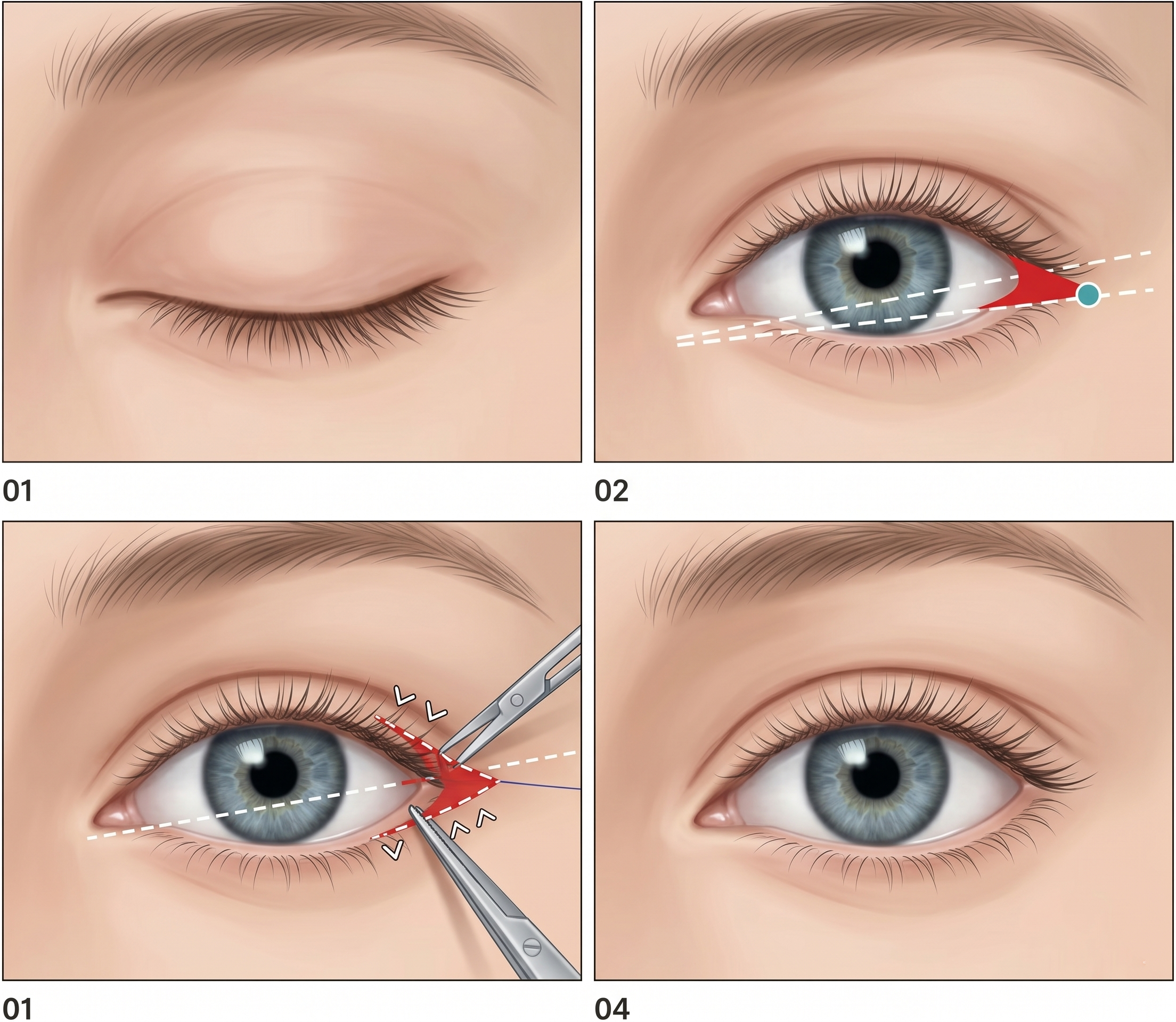 Outer Canthoplasty (Lateral) — illustration