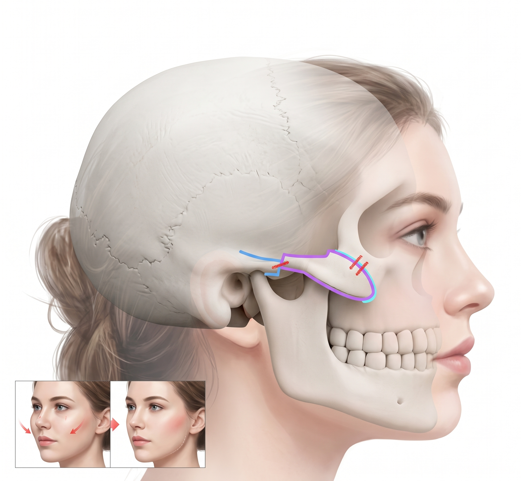 Zygoma (Cheekbone) Reduction — illustration